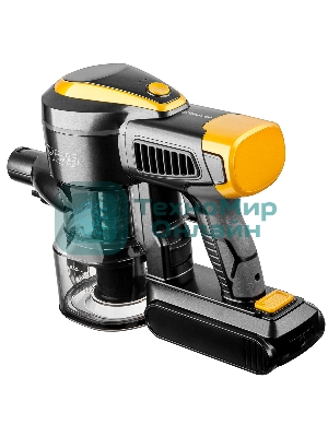 Пылесос вертикальный Brayer BR4273 серый/желтый, питание от аккумулятора, 350 Вт, уборка сухая, пылесборник 0,8 л