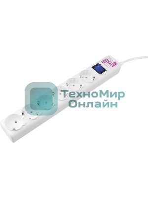 Сетевой фильтр PowerCube, PC 5 м 6 р, белый, 16А, SPG6-A2