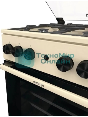 Плита газовая Gorenje GG5A21BEF бежевый, конфорок 4 газовых, духовка 70 л, 50 см x 85 см x 59.4 см