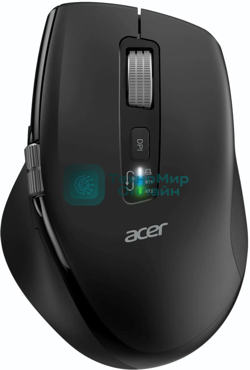 Мышь беспроводная Acer OMR406 черный, 4800 dpi, радиоканал, Bluetooth, USB, кнопки - 8