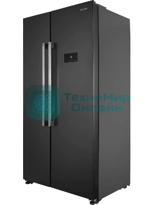 Холодильник Hyundai CS55023F нержавеющая сталь двухкамерный 347/185 л морозилка слева, No Frost, Side by Side