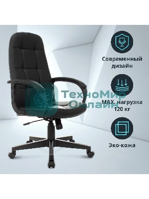 Кресло Бюрократ CH 002 черный, экокожа
