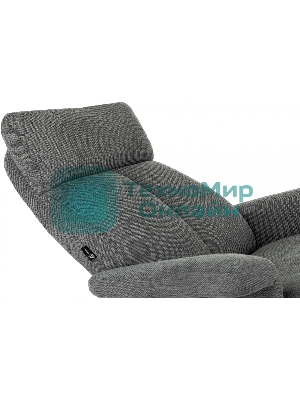 Кресло для дома Бюрократ Baron с пуфом серый, металл черный крестов. (BARON/GREY)