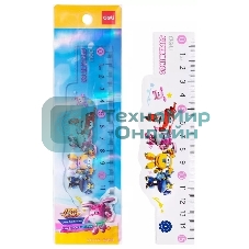 Линейка Deli Super Wings EH658 пластик дл. 15 см ассорти