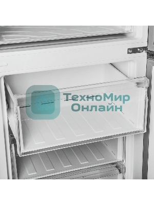 Холодильник Maunfeld MFF200NFSTSE серый двухкамерный 260/96л морозилка снизу, No Frost