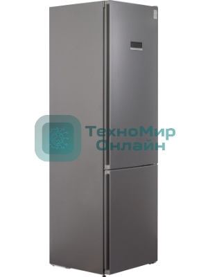 Холодильник Weissgauff CBN2WC2C2 INVERTER тёмно-серый двухкамерный 280/108л морозилка снизу, No Frost