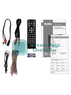 Акустическая система 2.0 SVEN MC-10, чёрный, мощность 2x25Вт (RMS), FM-тюнер, USB/microSD, дисплей, пульт ДУ, Bluetooth SVEN MC-10, чёрный, акустическая система 2.0, мощность 2x25Вт (RMS), FM-тюнер, USB/microSD, дисплей, пульт ДУ, Bluetooth