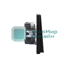 Выключатель Kranz ROUND 2 кл с подсветкой 10А с/у оникс