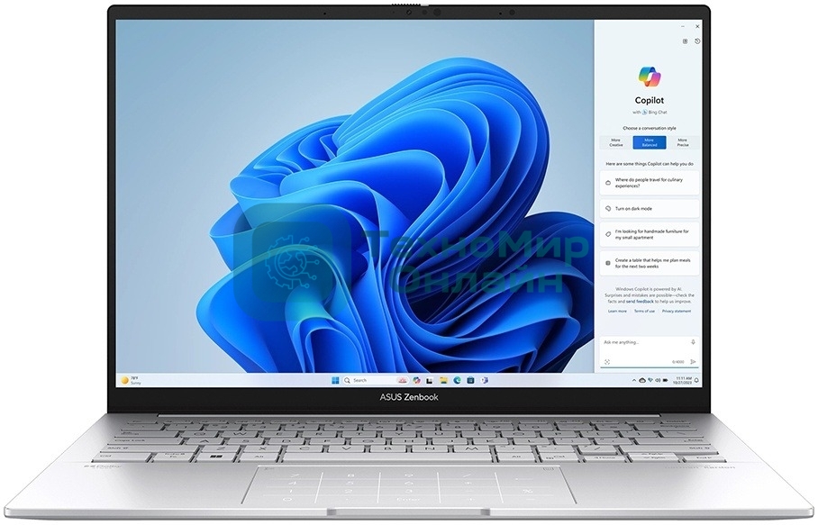 Ноутбук Asus Zenbook 14 UX3405CA-PP477 Core Ultra 9 285H 32Gb SSD512Gb Intel Arc 14