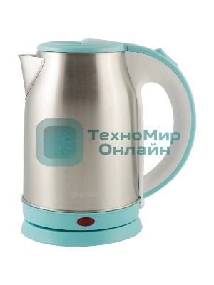 Чайник Energy E-202 (1.8 л, диск) стальной бело-голубой
