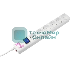 Сетевой фильтр PowerCube, PC 5 м 6 р, белый, 16А, SPG6-A2