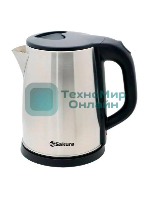 Чайник электрический Sakura SA-2149 2 л, нерж+черн д