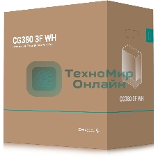 Компьютерный корпус Deepcool CG380 3F WH без БП, боковое окно (панорама), 3x120мм ARGB PWM вентилятора, белый, mATX