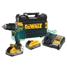 Дрель-шуруповерт DeWalt DCD805H2T, 18 В, 5 Ач, 90 Нм, щеточный, ударный
