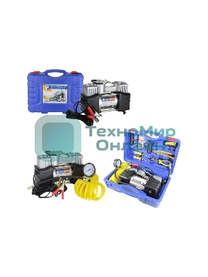 Компрессор поршневой Nova Bright АК-75 двухпоршневой, пластиковый кейс с инструментами 36448