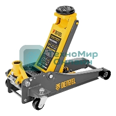 Домкрат Denzel гидравлический подкатной, 2,5 т, 85-430 мм, быстрый подъем, низкий подхват, проф.