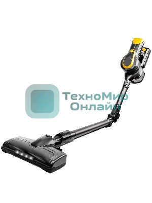 Пылесос вертикальный Brayer BR4273 серый/желтый, питание от аккумулятора, 350 Вт, уборка сухая, пылесборник 0,8 л