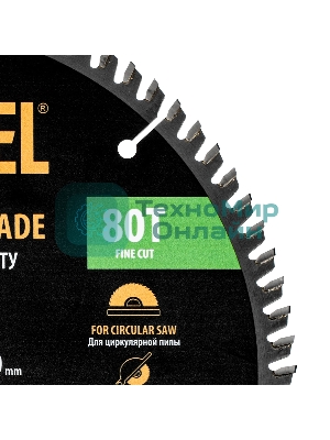 Пильный диск по ламинату Denzel ф250 х 30 мм, 80 зубьев