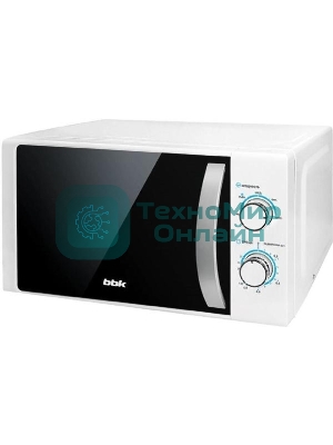 Микроволновая печь BBK 20MWS-711M/WS C белый/серебристый, 20 л, 700 Вт, переключатели - поворотный механизм