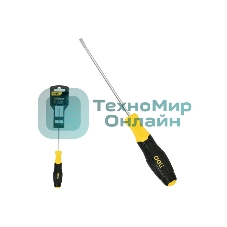 Отвертка шлицевая Deli DL6361001N 6х100мм сталь Cr-V, двухкомпонентная прорезиненная рукоять