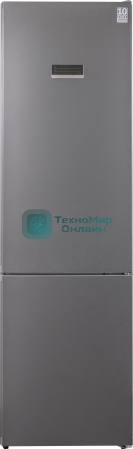 Холодильник Weissgauff CBN2WC2C2 INVERTER тёмно-серый двухкамерный 280/108л морозилка снизу, No Frost