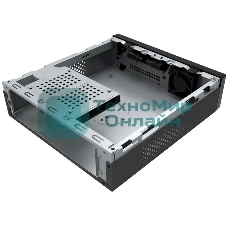 Компьютерный корпус Slim Case Powerman ME100S-BK front fan 4cm, 120W adapter, Mini ITX, VESA