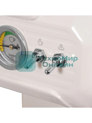 Кофеварка рожковая Hyundai HEM-5300 бежевый/серебристый, исп. кофе - молотый, 1.5 л, 850 Вт, 20 бар