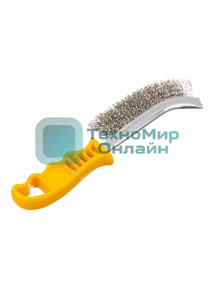 Щетка металлическая Denzel с пластмассовой ручкой, нержавеющая проволока