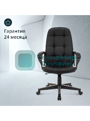Кресло Бюрократ CH 002 черный, экокожа