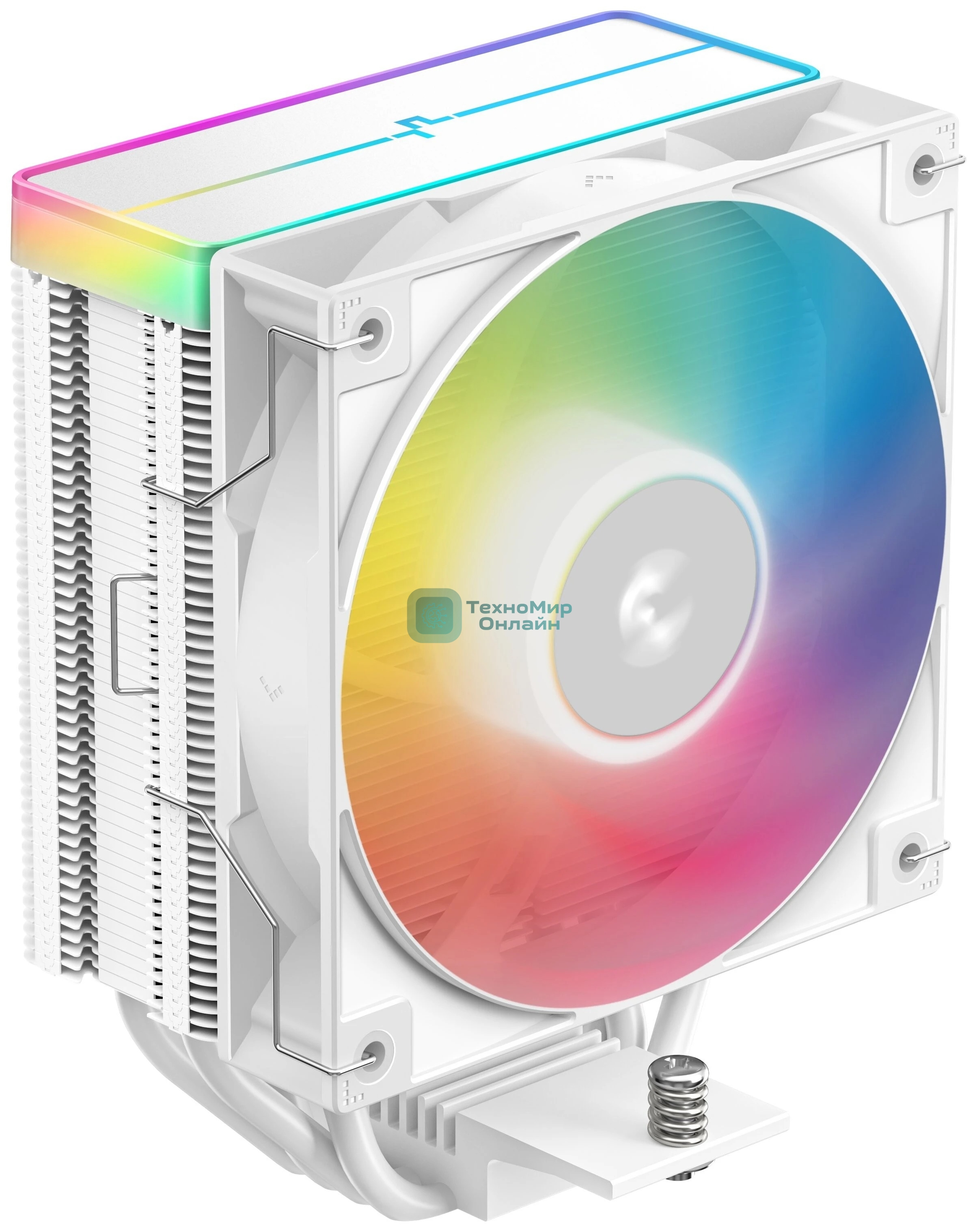 Кулер для процессора DEEPCOOL AG400 WH ARGb V2 белый 120мм алюминий+медь 2100rpm 31.6db 4-pin 220W 152мм