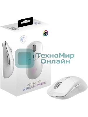 Мышь беспроводная/проводная MSI VERSA 300 белый, 8000 dpi, радиоканал, Bluetooth, USB, кнопки - 6