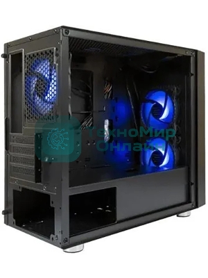 Компьютерный корпус Minitower mATX Eurocase 00-01003410 M07 3ARGb черный без БП закаленное стекло USB 3.0