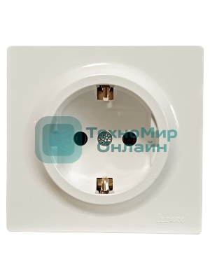 Розетка 1-м ОП LETO с заземл. ПБТ крем LEZARD 752-0300-122B