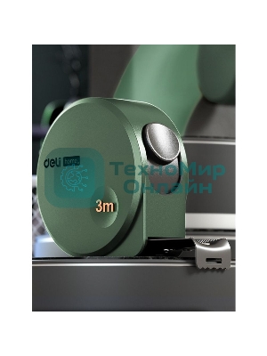 Измерительный и разметочный инструмент Deli Рулетка Home Series Green HT8316L 3м х 16мм, эксклюзивный дизайн, корпус - высококачественный софттач пластик