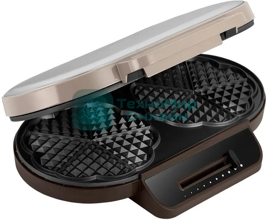 Вафельница Kitfort КТ-3637 1200Вт бежевый/серебристый