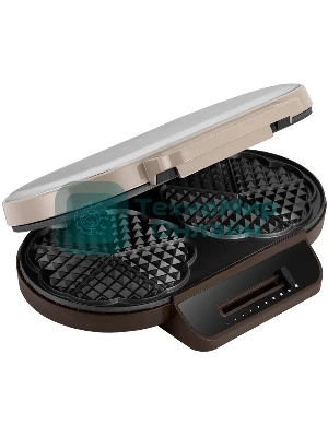 Вафельница Kitfort КТ-3637 1200Вт бежевый/серебристый