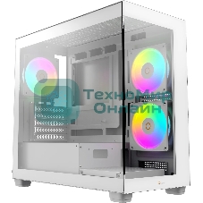Корпус Ocypus Gamma C52 WH ARGB, Mini-Tower, белый, 3 x 120 мм