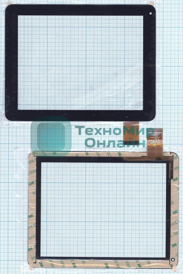 Сенсорное стекло (тачскрин) CTP195-080-A. черное