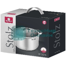 Кастрюля Rondell Stolz RDS-1754, 5.2 л, 24 см, нержавеющая сталь, с крышкой