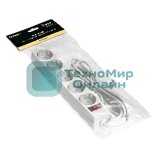 Удлинитель ExeGate EC-5-3W EX279360RUS белый, 3 м, евровилка, 5 розеток, 2200 Вт