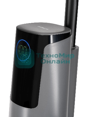 Пылесос вертикальный моющий Hyundai HYV-S01AQUA серый/черный, питание от аккумулятора, 75 Вт, уборка влажная/сбор жидкости/сухая, пылесборник 0.58 л