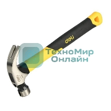Молоток-гвоздодер Deli DL5002F 450 гр магнит, противоскользящий боек, фиберглассовая рукоять