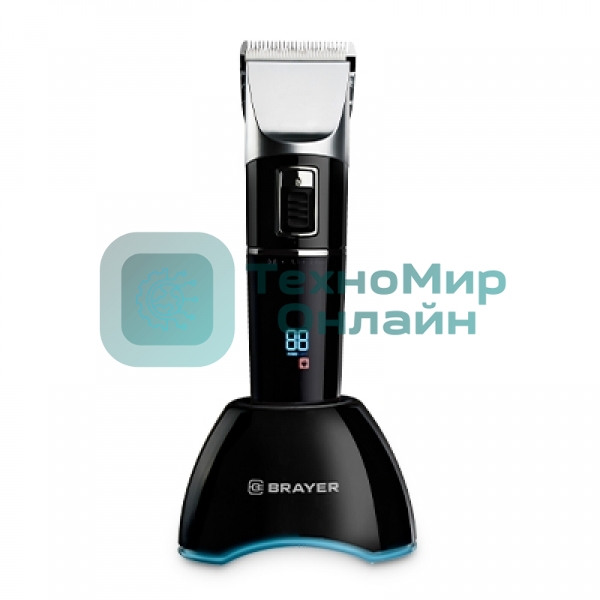 Машинка для стрижки BRAYER BR3402, LED-дисплей, 4 насад, турбо, титан. покр, регу. высоты лезвий