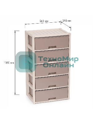 Комод Альтернатива М8760 Колорит 5 секции, бежевый, широкий