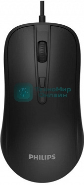 Мышь проводная Philips SPK7214 черный, 1600 dpi, USB, кнопки - 4