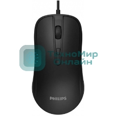 Мышь проводная Philips SPK7214 черный, 1600 dpi, USB, кнопки - 4