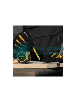 Рулетка Denzel 5м х 25мм, двухкомп. корпус, магнитный обрезиненный зацеп