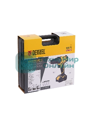 Дрель-шуруповерт аккумуляторная Denzel CDL-12-02BM, 12В, 2 АКБ