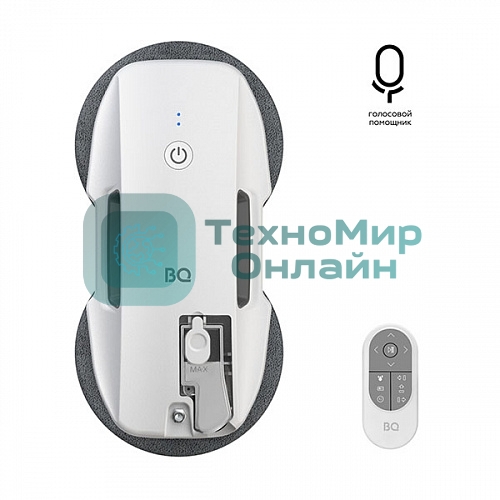 Робот-мойщик окон BQ WR201S белый. Мощность 90 Вт/Объем 20 мл/Объем для чистящего средства 100мл/Параметры электропитания 100-240 В,50-60 Гц/Страховочный трос 5м/Минимальная рабочая зона 35х35см/Планирования пути IQ навигатор