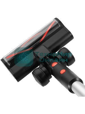 Пылесос вертикальный Kitfort КТ-5389 черный/красный, питание от аккумулятора, 225 Вт, уборка сухая, пылесборник 1 л